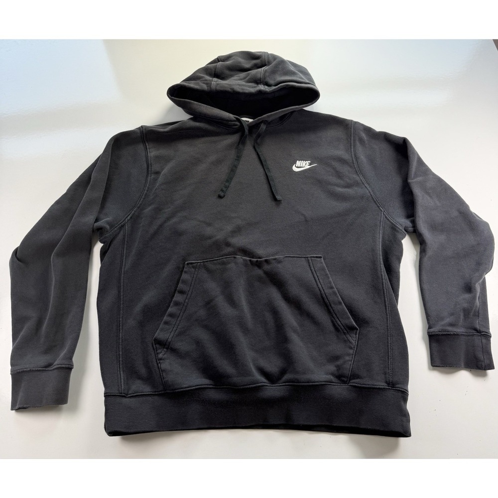 Nike Hoodie‎ XL Black Fleece M Logo Kangaroo pocket embroidered swoosh